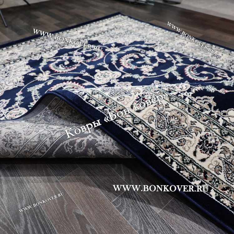 Ковер Для Гостиной Дизайн 30837 Темно-Синий