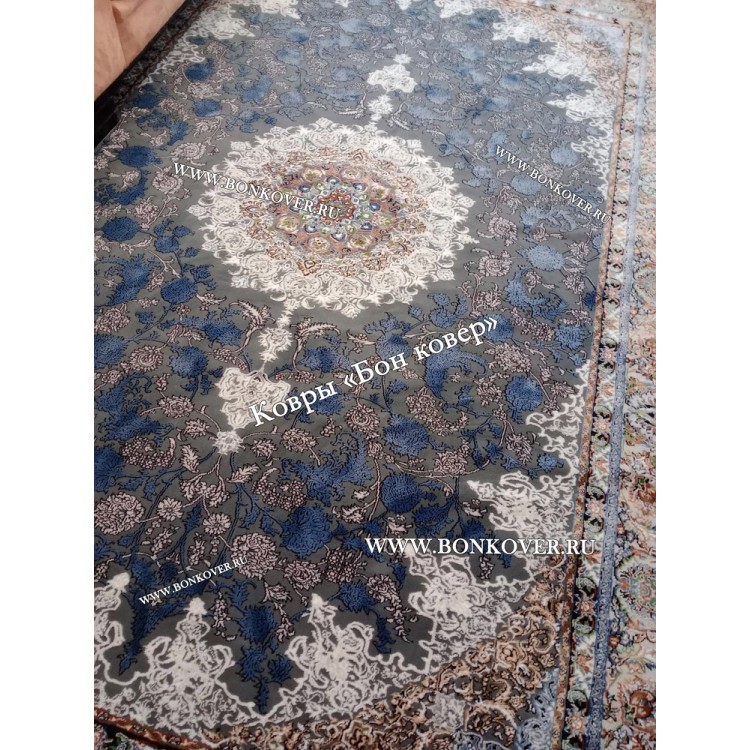 Турецкий Ковер Для Медальон Дизайн 30573 Синий