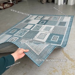 Безворсовый Ковер Дизайн 30818 Голубой