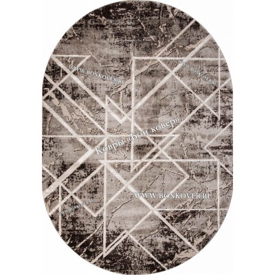 Абстрактный ковер дизайн 90 Коричневый Овал