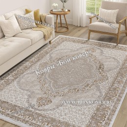 Ковер Для Гостиной Арт 29845 Турция Бежевый с Белым